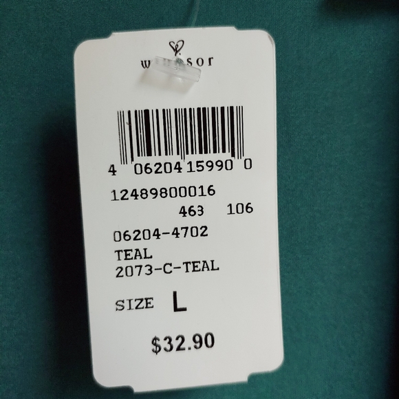 New Windsor Lounge Wear Pajamas - 2-Piece Set, Size Large, Teal - Picture 14 of 15